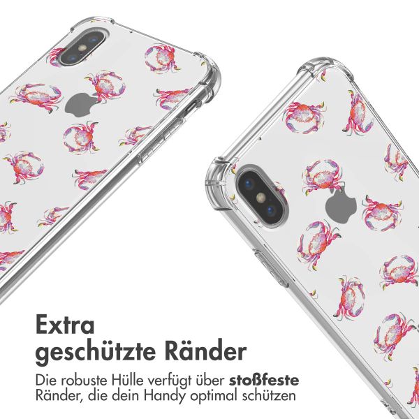 imoshion Design Hülle mit Band Apple iPhone X / Xs - Crab Watercolor