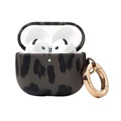 Selencia Sabi Case Apple AirPods 4 - Leopardenmuster - Midnight Black