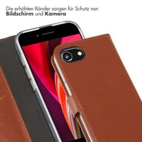 Selencia Echtleder Buchhülle iPhone 16e - Hellbraun