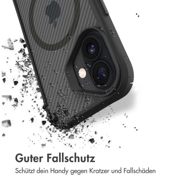 imoshion Rugged Hybrid Carbon Case mit MagSafe für das Apple iPhone 16 - Schwarz