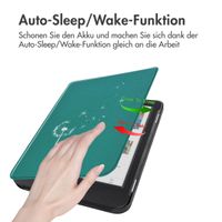 imoshion Design Slim Hard Case Klapphülle Kobo Clara Colour / BW - Green Dandelion