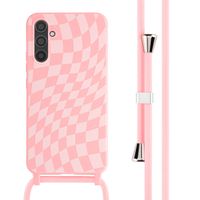 imoshion Silikonhülle design mit Band für das Samsung Galaxy A34 (5G) - Retro Pink