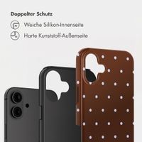 Selencia Vivid Back Cover Apple iPhone 16 - Happy Dots Chocolate