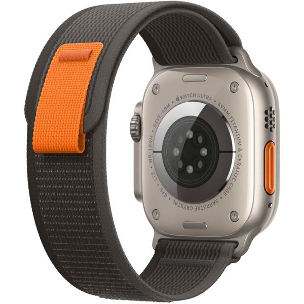 Apple Trail Loop Armband für das  Apple Watch Series 1 t/m 11 / SE / Ultra (44/45/46/49 mm) - Größe S/M - Black / Grey