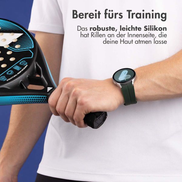 imoshion Silikonarmband für Samsung Galaxy Watch 4 / 5 / 6 / 7 (20 mm) - Dunkelgrün