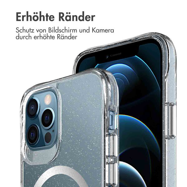 imoshion Klare Glitter Backcover mit MagSafe Apple iPhone 12 (Pro) - Silber