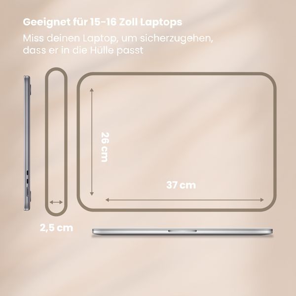 Selencia Cord Laptop Hülle 15-16 Zoll - Laptop Sleeve - Pistache Cream