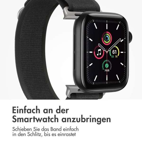 imoshion Nylon-Armband Trail für die Apple Watch Series 1 bis 9 / SE (38/40/41 mm) | Series 10 (42 mm) - Pure Black