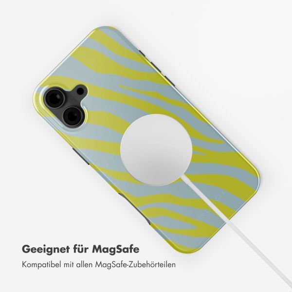 Selencia Vivid Tough Back Cover MagSafe für das iPhone 16 - Zebra Winter Sky Titanium Yellow