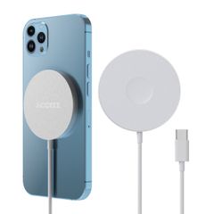 Accezz Wireless Charger USB-C - MagSafe kabelloses Ladegerät - 1 Meter - Weiß