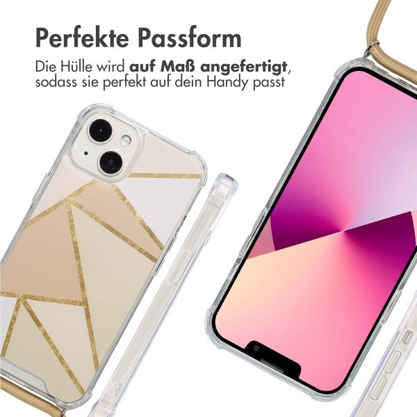 imoshion Design Hülle mit Band Apple iPhone 13 - Beige Graphic