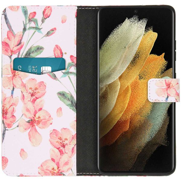 imoshion Design TPU Klapphülle Samsung Galaxy S21 Ultra - Blossom Watercolor