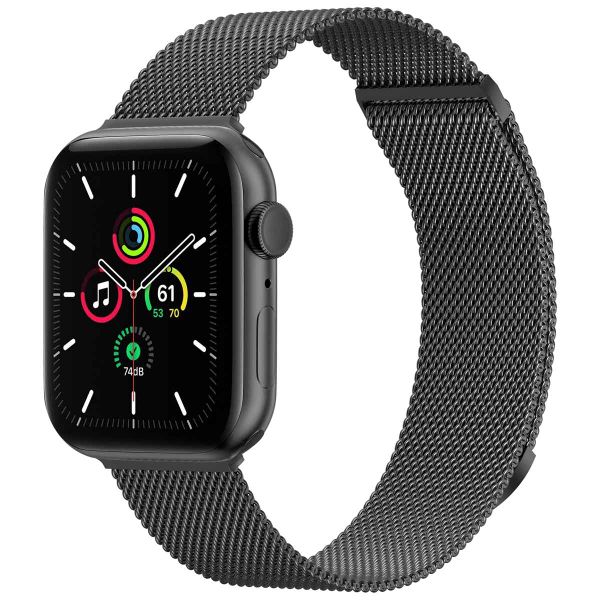 imoshion Mailändische Magnetarmband für die Apple Watch Series 1 bis 10 / SE / Ultra (2) (44/45/46/49 mm) - Größe S - Schwarz