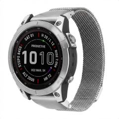 imoshion QuickFit® Milanese Armband -   Garmin 22 mm Anschluss - Größe L/XL - Silber