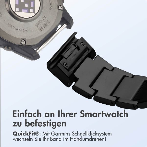 Accezz Mattes Titanstahlarmband -   Garmin 26 mm Anschluss - Schwarz