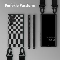 Selencia SilikonHülle design mit abnehmbarem Band Samsung Galaxy S22 Ultra - Irregular Check Black