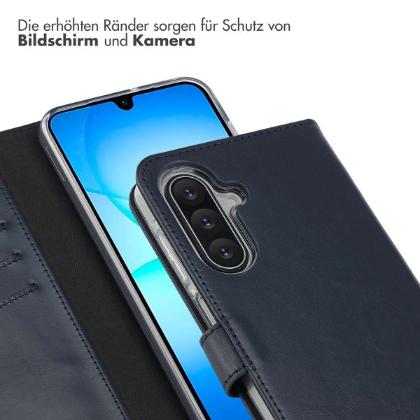 Selencia Echtleder Klapphülle Samsung Galaxy A17 - Blau