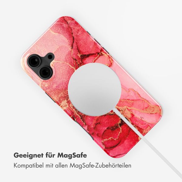 Selencia Vivid Tough Back Cover mit MagSafe für das Apple iPhone 16 - Rosy Marble