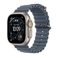 Apple Ocean Armand für das  Apple Watch Series 1 t/m 11 / SE / Ultra (44/45/46/49 mm) - Anchor Blue / Natural Titanium
