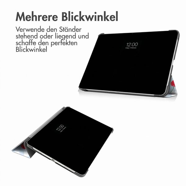 imoshion Design Trifold Klaphülle Apple iPad Air 11 Zoll (2026) M4 / (2025) M3 / (2024) M2 / Air 5 (2022) / Air 4 (2020) - Cherry Check