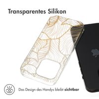 imoshion Design Hülle Apple iPhone 15 Pro - Golden Leaves Transparent