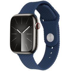 imoshion Geflochtenes Silikonarmband für die Apple Watch Series 1 bis 10 / SE / Ultra (2) (44/45/46/49 mm) - Dunkelblau