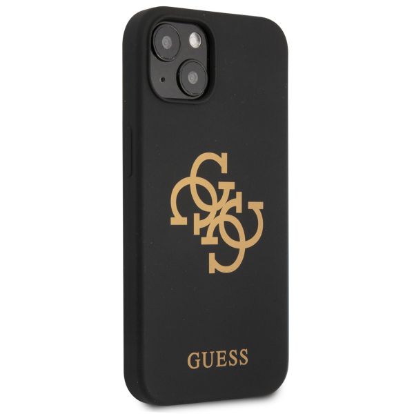 Guess 4G Logo Silicone Back Cover für das iPhone 13 Mini - Schwarz