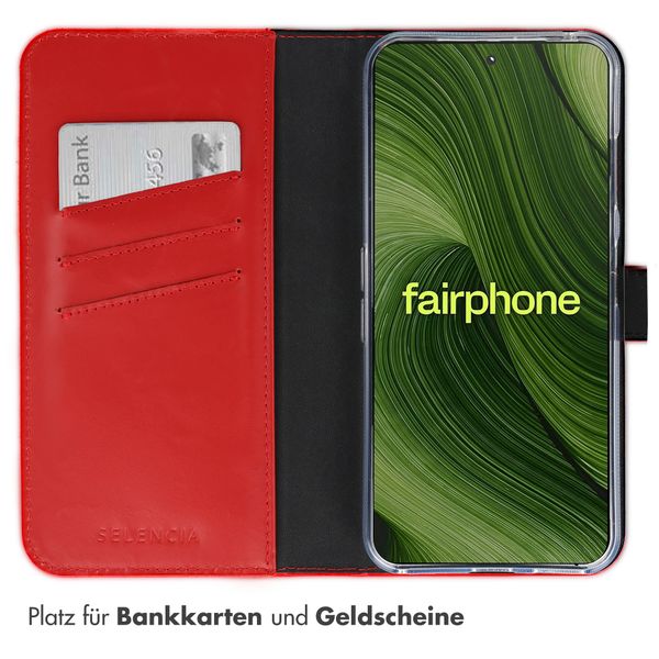 Selencia Echtleder Klapphülle Fairphone 6 - Rot