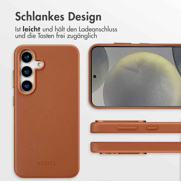 Accezz MagSafe Leather Backcover für das Samsung Galaxy S25 - Sienna Brown