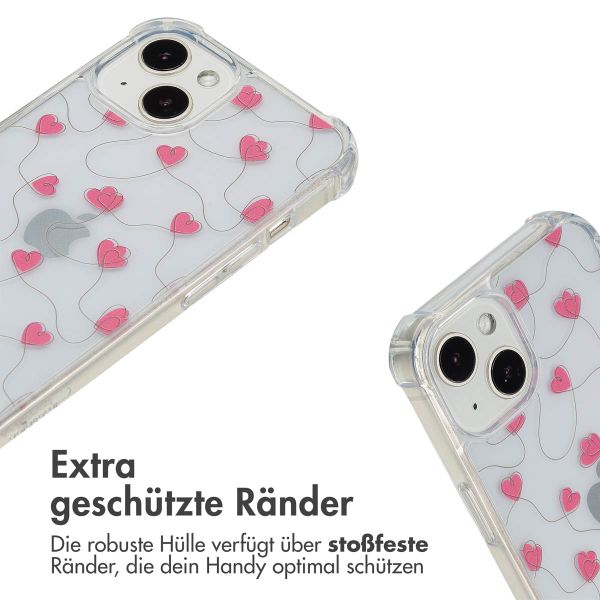imoshion Design Hülle mit Band Apple iPhone 13 - Dusty Rose Connected Hearts