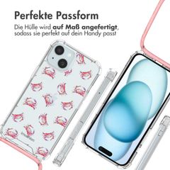 imoshion Design Hülle mit Band Apple iPhone 15 - Crab Watercolor