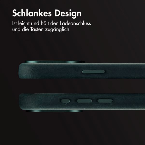 Accezz Vintage Leather Magsafe Backcover Apple iPhone 15 Pro Max - Smokey Green