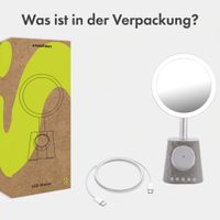imoshion Make-up-Spiegel mit Bluetooth-Lautsprecher und kabellosem Ladegerät - Silber