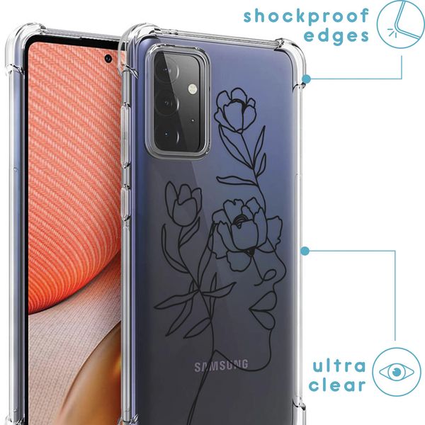 imoshion Design Hülle mit Band für Samsung Galaxy A72 - Woman Flower