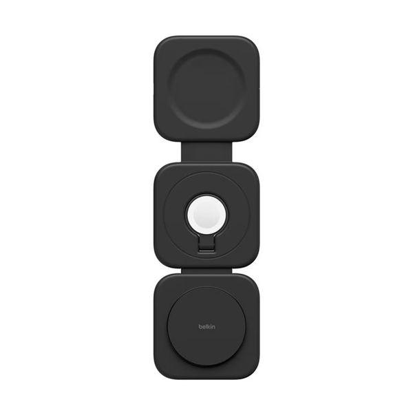 Belkin 3-in-1 magnetische kabellose Reiseladestation mit Qi2 15 W - Schwarz
