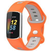 imoshion Silikonband Sport für das Fitbit Charge 5 / Charge 6 - Orange / Grau