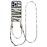 Selencia Nova HandyHülle mit Kordel und Kartenhalter iPhone 13 Pro - Zazzy Zebra