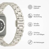 Selencia Slim Stahlgliederarmband für das  Apple Watch Series 1 t/m 9 / SE (38/40/41 mm) | Series 10 / 11 (42 mm) - Polarstern