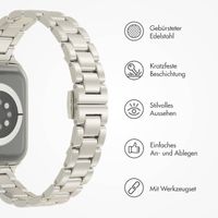 Selencia Slim Stahlgliederarmband für die Apple Watch Series 1 bis 9 / SE (38/40/41 mm) | Series 10 (42 mm) - Starlight