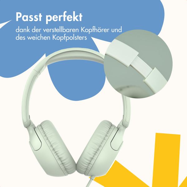 imoshion Kinderkopfhörer mit AUX-Kabel - Dezibelbegrenzer - Mint Green