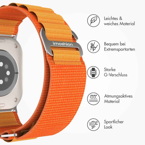 imoshion Nylon Alpine Armband für das  Apple Watch Series 1 t/m 11 / SE / Ultra (44/45/46/49 mm) - Orange