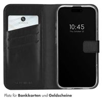 Selencia Echtleder Klapphülle Apple iPhone 16 - Schwarz