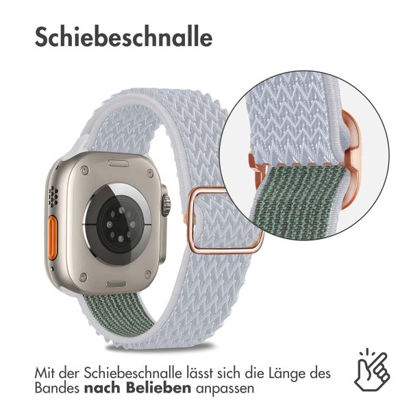 imoshion Elastische Nylonarmband für das Apple Watch Series 1-10 / SE / Ultra (2) - 42/44/45/46/49 mm - Hellgrau