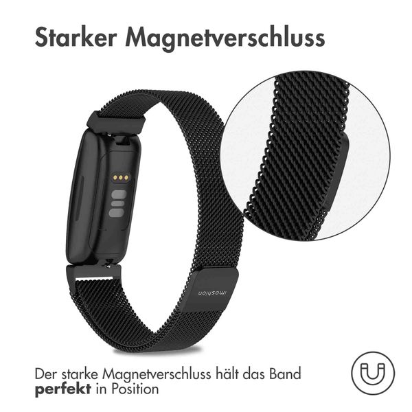 imoshion Mailändische Magnetarmband für das Fitbit Inspire - Größe S - Schwarz