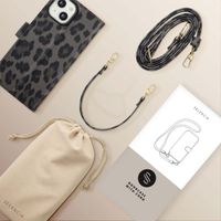 Selencia Sabi Klapphülle mit Leopardenmuster Apple iPhone 14 / 13 - Midnight Black