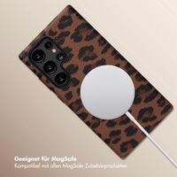 Selencia Sabi Backcover Leopardenmuster mit MagSafe Samsung Galaxy S24 Ultra - Mocha Brown