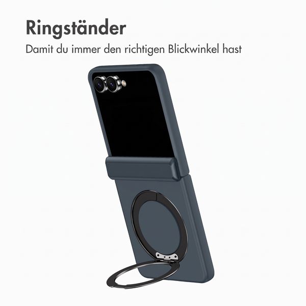 Accezz Color Backcover mit MagSafe und Ringständer Samsung Galaxy Z Flip 8 - Dunkelblau