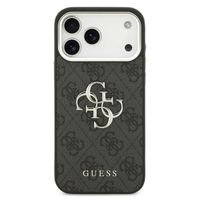 Guess 4G Metal Logo Back Cover Apple iPhone 17 Pro - Silver Edge - Black