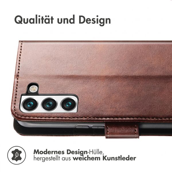 imoshion Luxuriöse Klapphülle Samsung Galaxy S21 FE - Dunkelbraun