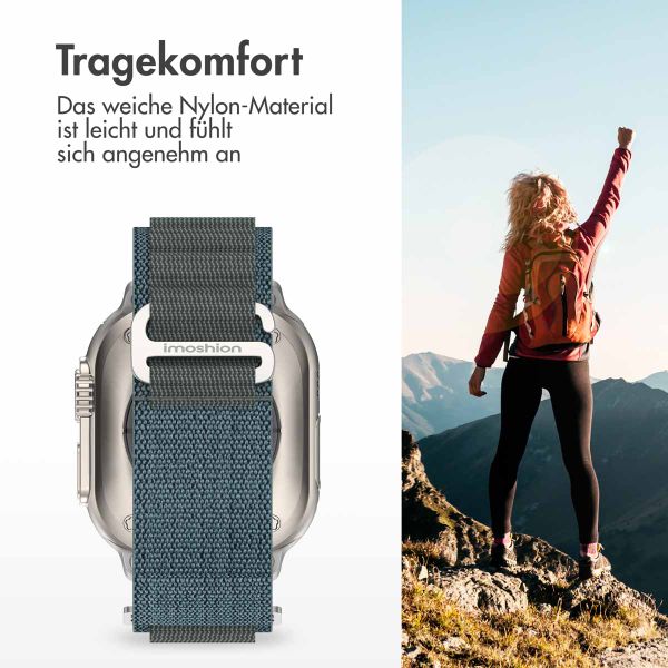 imoshion Nylon Alpine Armband für das  Apple Watch Series 1 t/m 11 / SE / Ultra (44/45/46/49 mm) - Blau